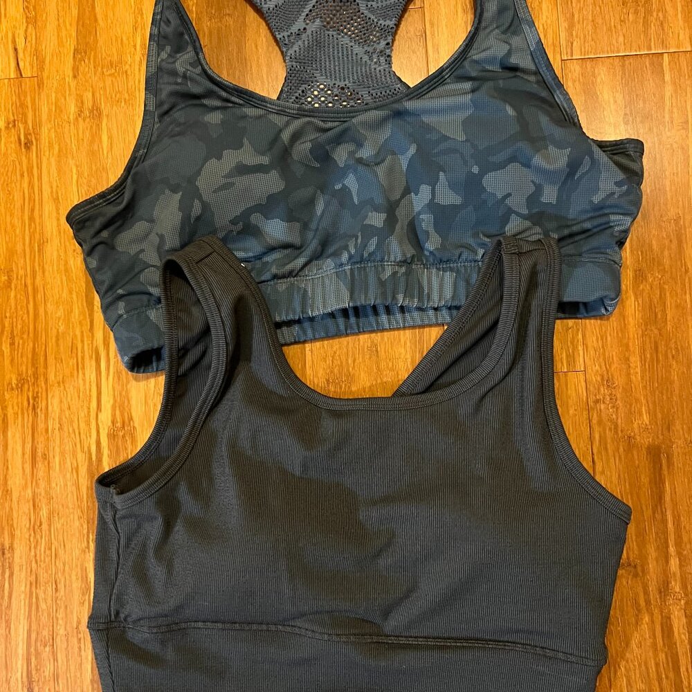 Lot of 2 Womens Racerback Athletic Sports Bras  sz L